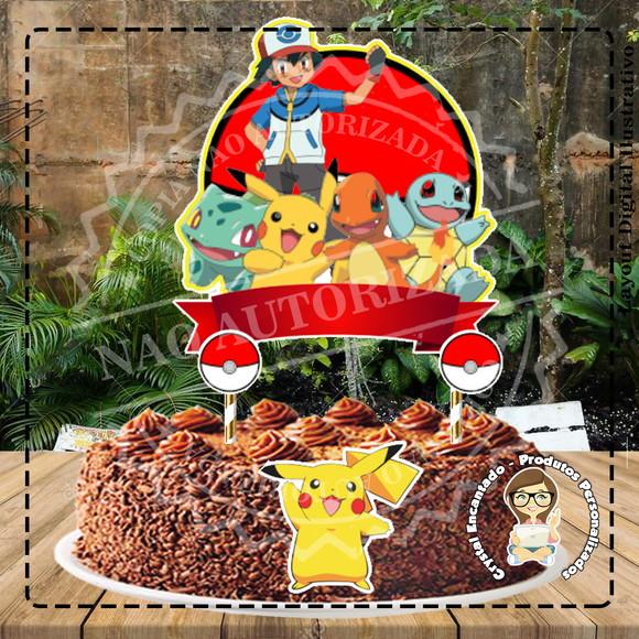 Topo de Bolo Pokemon - 3041 Arquivo Digital