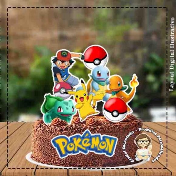 Topo de Bolo Pokemon - 3752 Arquivo Digital