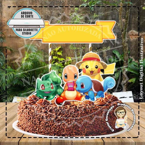Topo de Bolo Pokemon - 4737 Arquivo Digital