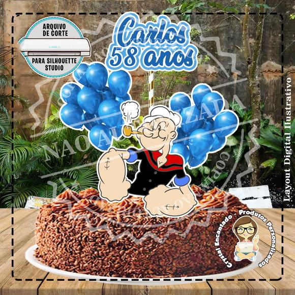 Topo de Bolo Popeye - Ref 2386 Arquivo Digital