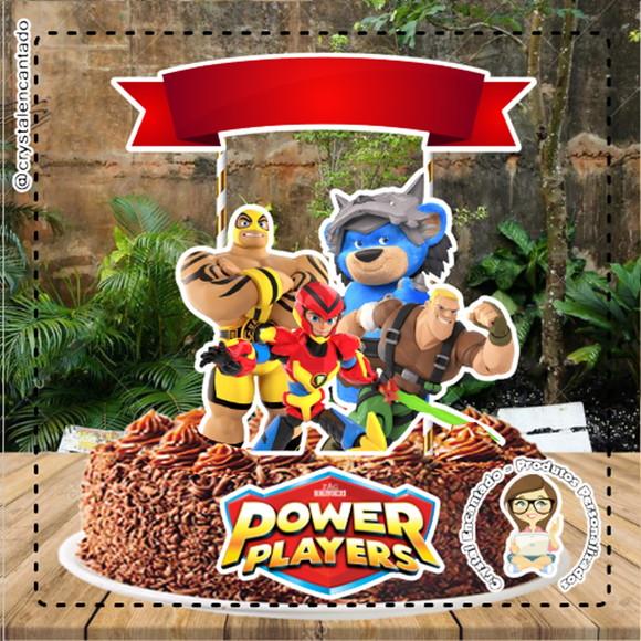 Topo de Bolo Power Players - Ref 4760 Arquivo Digital