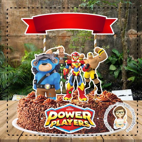 Topo de Bolo Power Players - Ref 4761 Arquivo Digital
