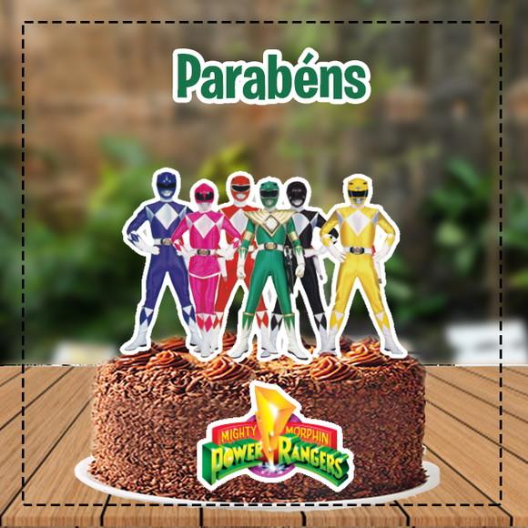 Topo de Bolo Power Rangers 4865 Arquivo Digital