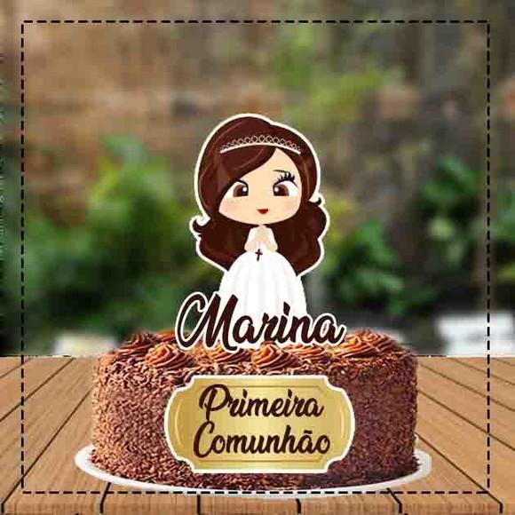 Topo de Bolo Primeira Comunhao - Ref 3745 Arquivo Digital
