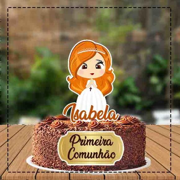 Topo de Bolo Primeira Comunhao - Ref 3746 Arquivo Digital