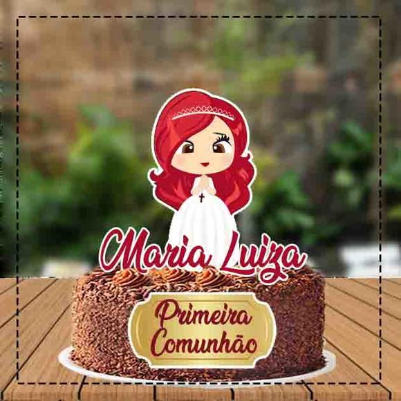 Topo de Bolo Primeira Comunhao - Ref 3748 Arquivo Digital
