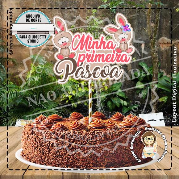 Topo de Bolo Primeira Pascoa - 4661 Arquivo Digital