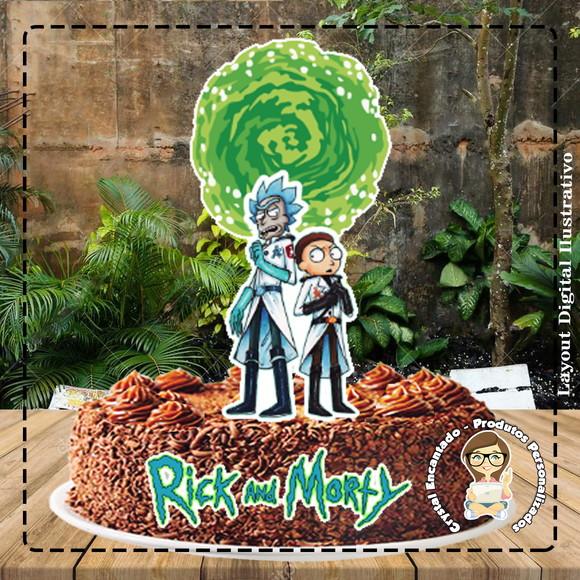 Topo de Bolo Rick Morty- Ref 1880 Arquivo Digital
