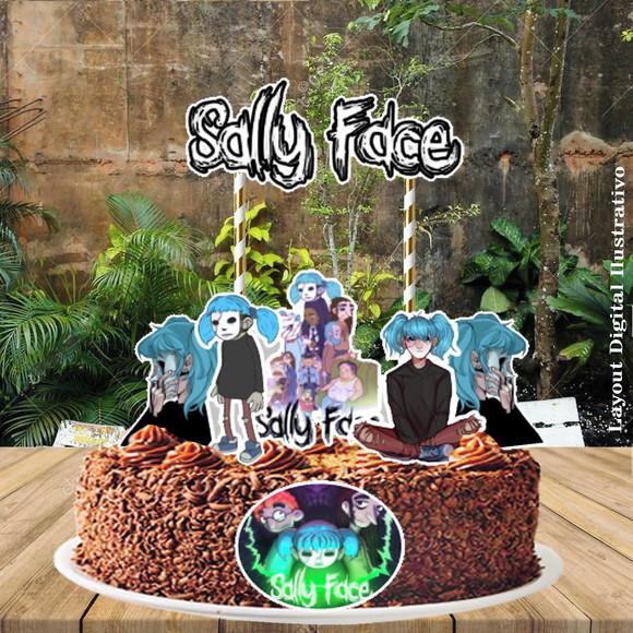 Topo de Bolo Sally Face - Ref 2632 Arquivo Digital