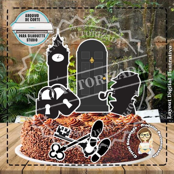 Topo de Bolo Sherlock Holmes - Ref 2352 Arquivo Digital