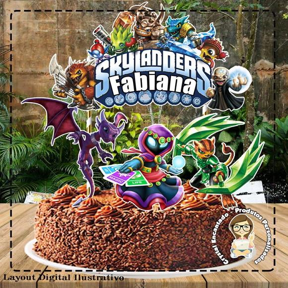 Topo de Bolo Skylanders - Ref 4960 Arquivo Digital