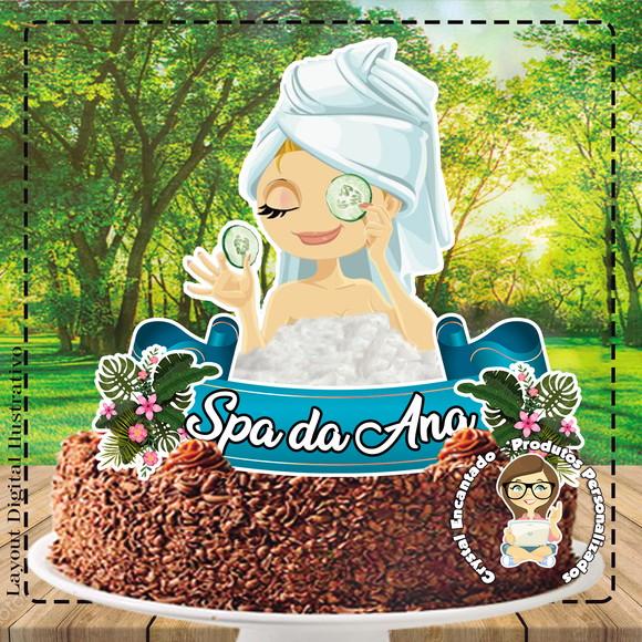 Topo de Bolo Spa - Ref 1908 Arquivo Digital