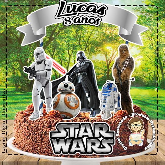 Topo de Bolo Star Wars - Ref 2178 Arquivo Digital