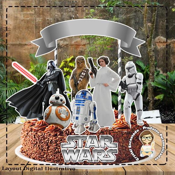 Topo de Bolo Star Wars - Ref 4968 Arquivo Digital