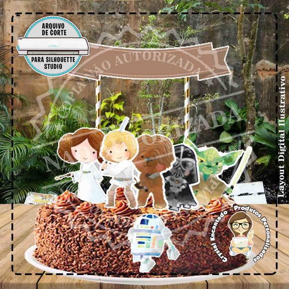 Topo de Bolo Star Wars - Ref 4971 Arquivo Digital