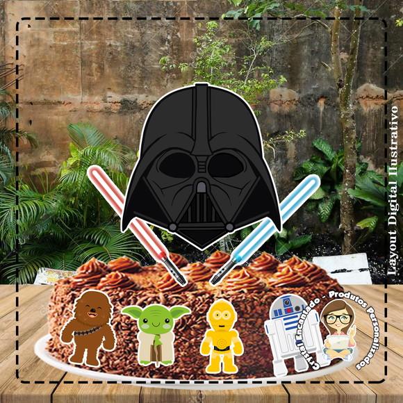 Topo de Bolo Star Wars - Ref 4972 Arquivo Digital