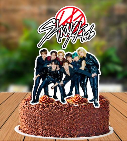 Topo de Bolo Stray Kids Juntos - 6446 Arquivo Digital