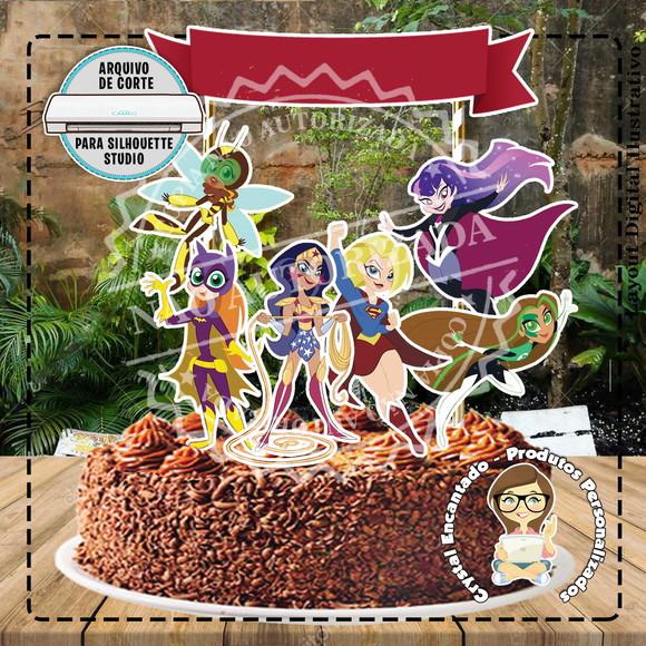 Topo de Bolo Super Hero Girl - Ref 2485 Arquivo Digital