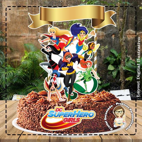 Topo de Bolo Super Hero Girl - Ref 4980 Arquivo Digital