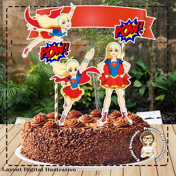 Topo de Bolo Super Hero Girl - Ref 4983 Arquivo Digital