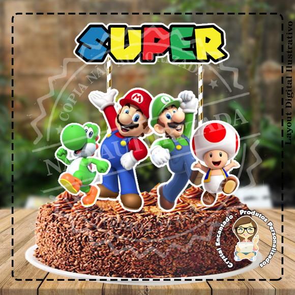 Topo de Bolo Super Mario Bros - Ref 2816 Arquivo Digital
