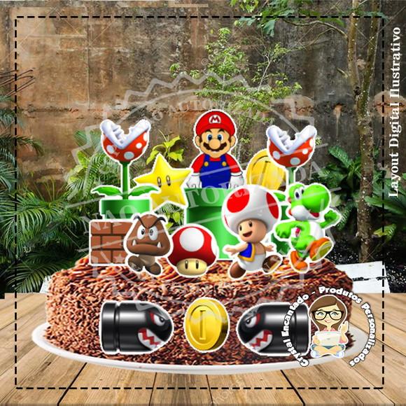 Topo de Bolo Super Mario Bros - Ref 3118 Arquivo Digital