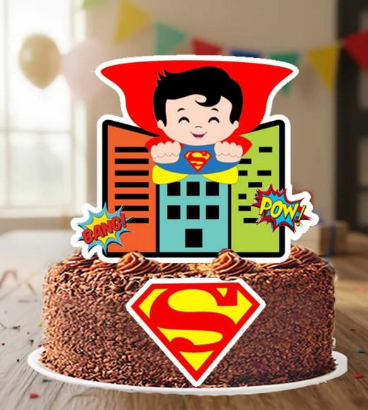 Topo de Bolo Super Menino Predio - 6965 Arquivo Digital