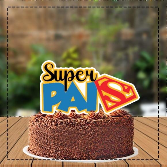 Topo de Bolo Super Pai - Ref 5503 Arquivo Digital