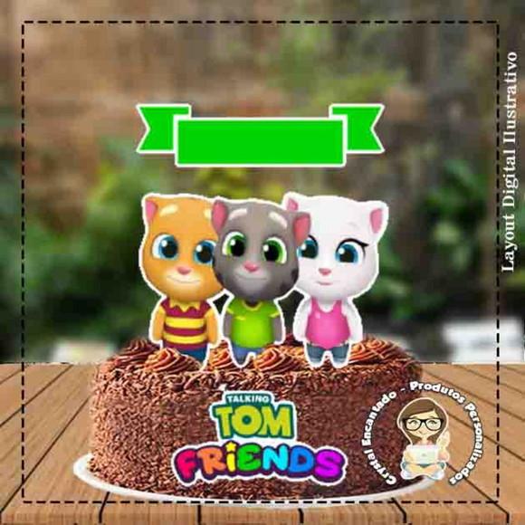 Topo de Bolo Talking Tom - Ref 3773 Arquivo Digital