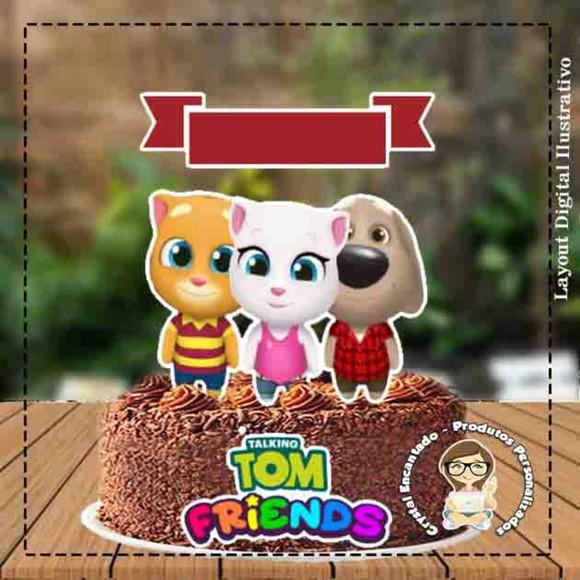 Topo de Bolo Talking Tom - Ref 3775 Arquivo Digital