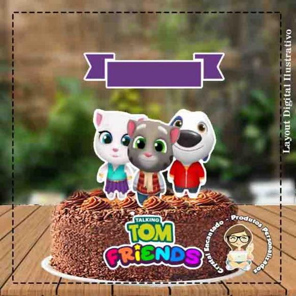 Topo de Bolo Talking Tom - Ref 3776 Arquivo Digital