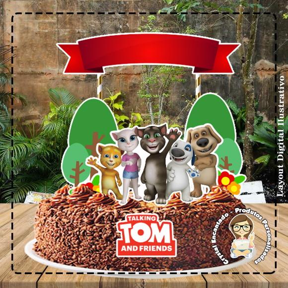 Topo de Bolo Talking Tom - Ref 5047 Arquivo Digital