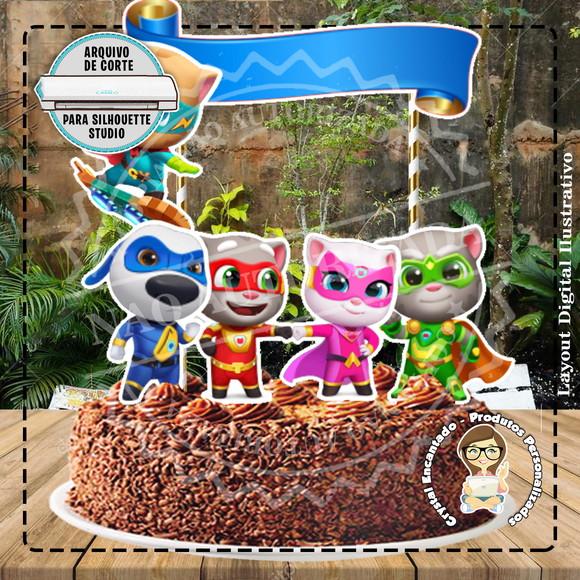 Topo de Bolo Talking Tom Hero Dash - 5050 Arquivo Digital