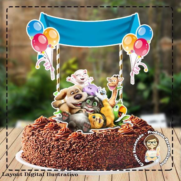 Topo de Bolo Talking Tom And Friends - 5049 Arquivo Digital