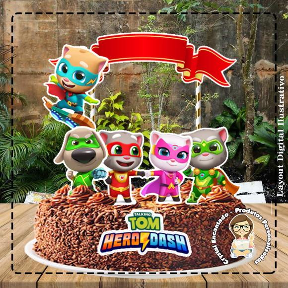 Topo de Bolo Talking Tom Hero Dash - 5051 Arquivo Digital