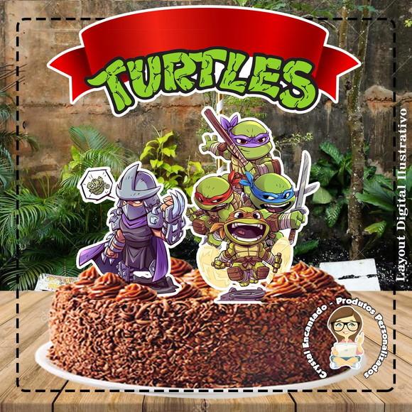 Topo de Bolo Tartarugas Ninjas - Ref 1937 Arquivo Digital