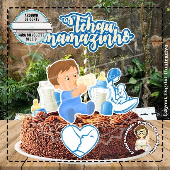 Topo de Bolo Tchau Mamadeira Menino - 1940 Arquivo Digital