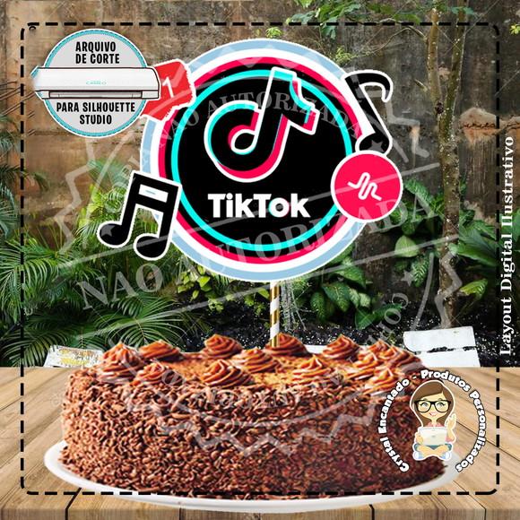 Topo de Bolo Tik Tok - Ref 2654 Arquivo Digital
