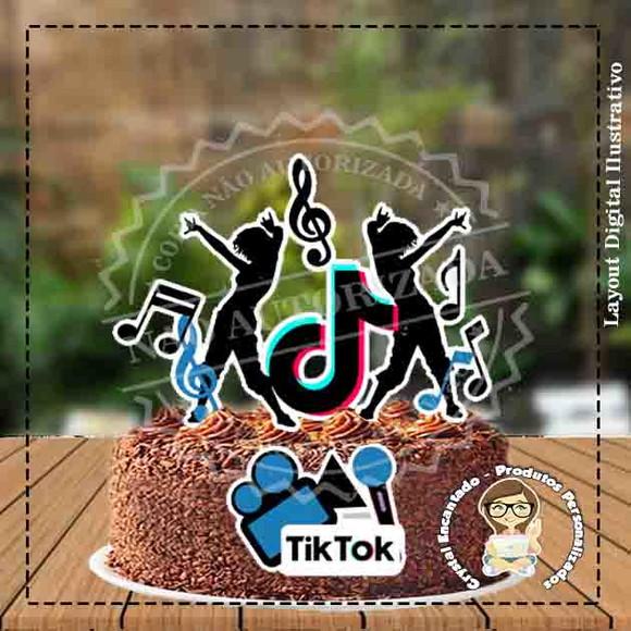 Topo de Bolo Tik Tok - Ref 3457 Arquivo Digital