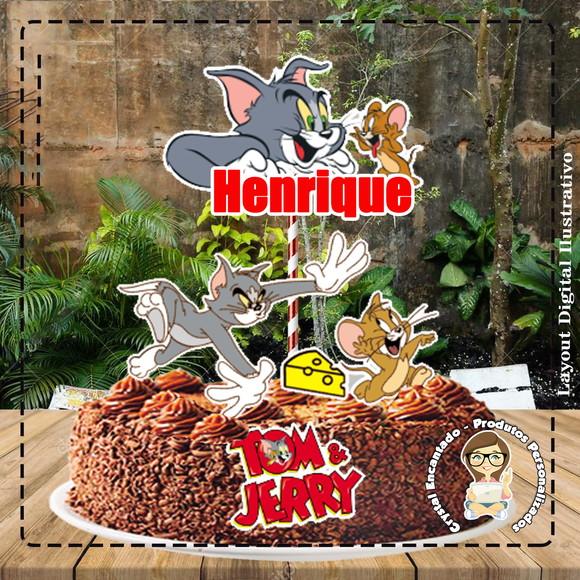 Topo de Bolo Tom e Jerry - Ref 2027 Arquivo Digital