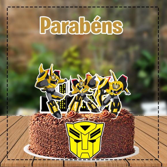 Topo de Bolo Transformers Bumblebee - 3369 Arquivo Digital