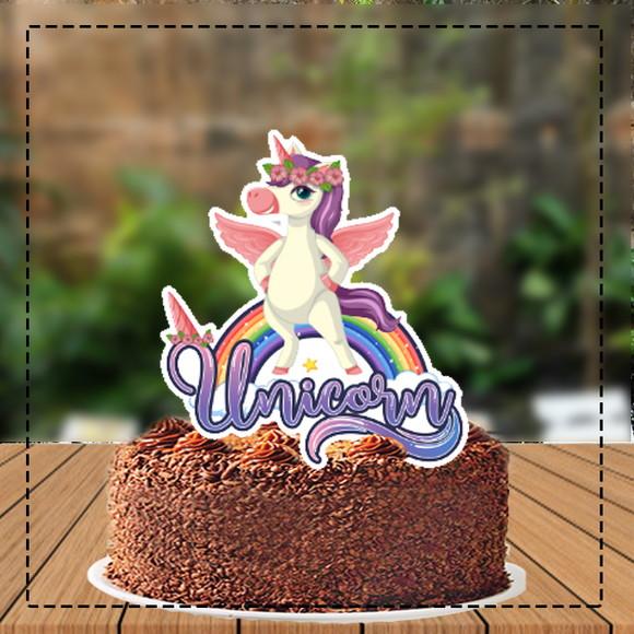 Topo de Bolo Unicornio - 4146 Arquivo Digital