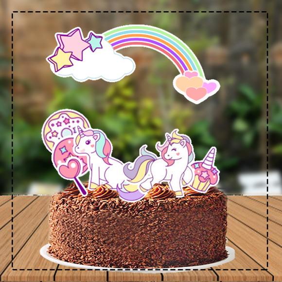 Topo de Bolo Unicornio - Ref 5187 Arquivo Digital