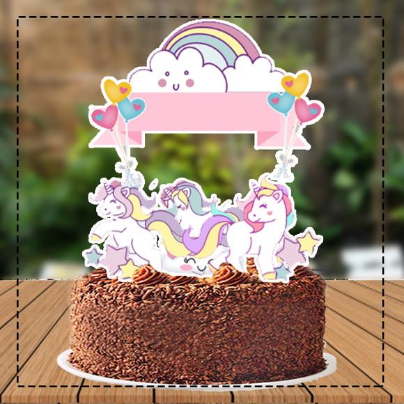 Topo de Bolo Unicornio - Ref 5189 Arquivo Digital