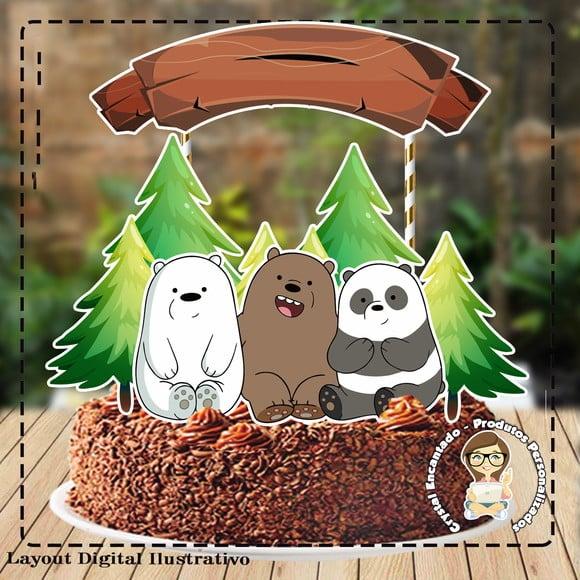 Topo de Bolo Urso sem Curso - Ref 2075 Arquivo Digital