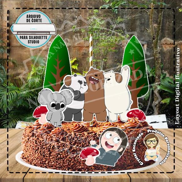 Topo de Bolo Urso sem Curso - Ref 2077 Arquivo Digital