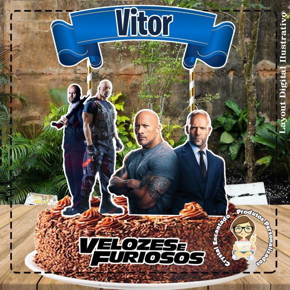 Topo de Bolo Velozes e Furiosos - Ref 2086 Arquivo Digital