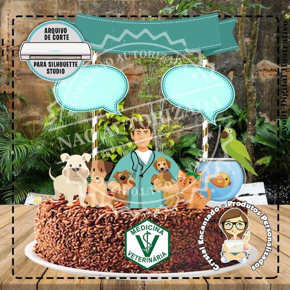 Topo de Bolo Veterinario Homem - Ref 4381 Arquivo Digital