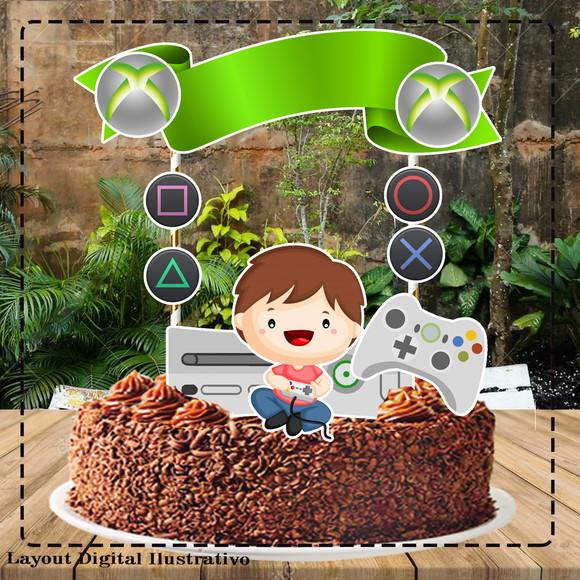 Topo de Bolo Video Game - Ref 2108 Arquivo Digital