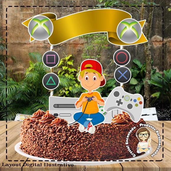 Topo de Bolo Video Game - Ref 2113 Arquivo Digital